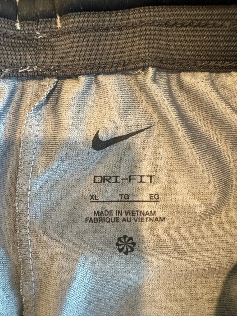 Nike Men’s Gray Athletic Shorts with Black & White Trim
